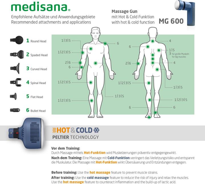 Immagine prodotto Medisana MG 600 Pistola per massaggi caldi e freddi