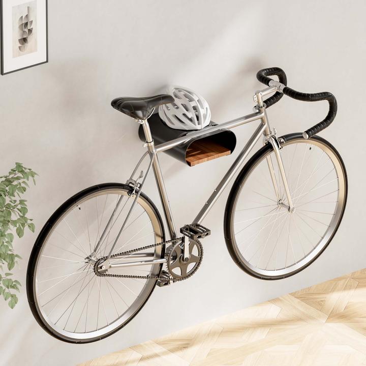 Actual product image Wiltec Bicycle wall mount black 39.8x16.7x32.6-42.6cm 25kg Bicycle mount