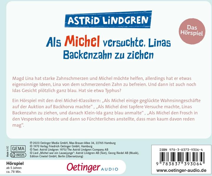 Produktbild Als Michel versuchte, Linas Backenzahn zu ziehen (Astrid Lindgren, Georg, Astrid/Riedel, Deutsch)