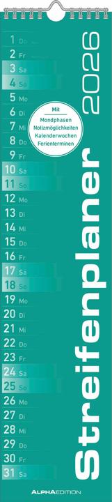 Produktbild StreifenplanerMINT2026-Streifenkalender-Wandplaner-Küchen-Kalender-11 (Deutsch)