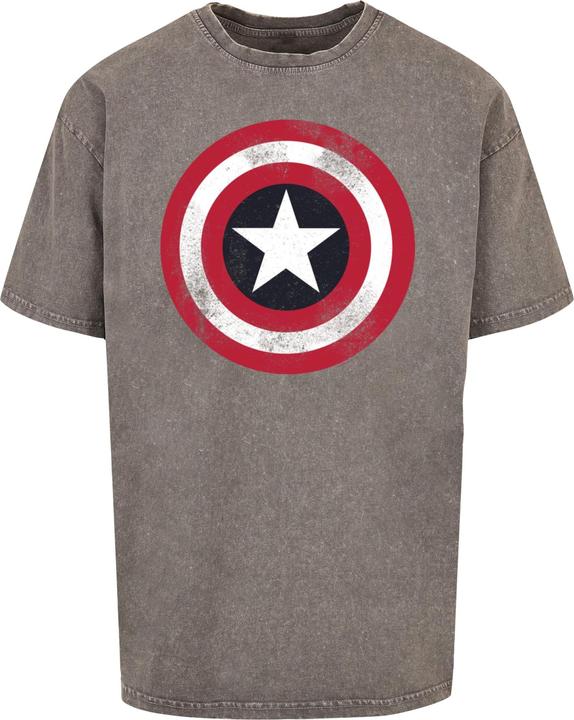 Actual product image Absolute Cult Avengers - Captain America Distressed Shield Acid Washed Oversize Tee - 114967 (3XL)