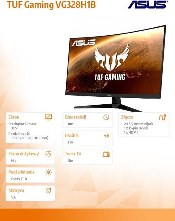 Actual product image ASUS TUF Gaming VG328H1B (1920 x 1080 pixels, 32")