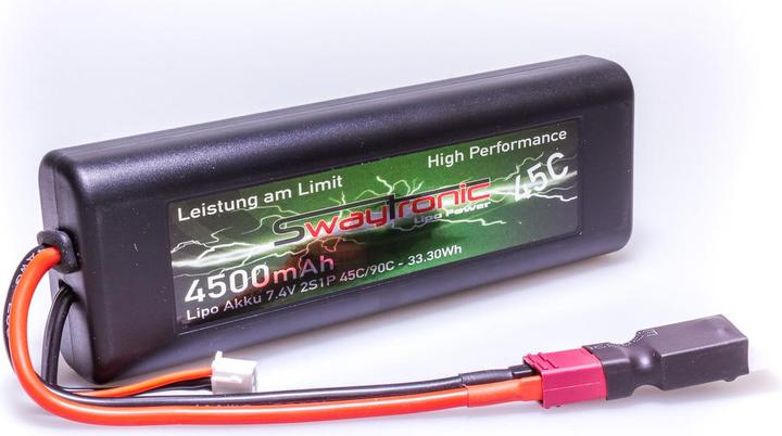 Swaytronic SWAY Race-Pack LiPo 2S 7.4V 4500mAh 45C/90C Tamiya (7.40 V, 4500 mAh)