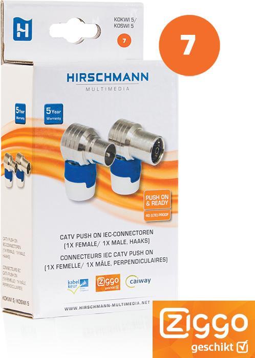 Produktbild Hirschmann KOKWI 5/KOSWI 5 Angled IEC connectors 4G proof (Antennenkabel)