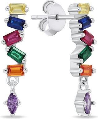 Brilio Silver - Silver ring with colored zircons RI127W - Circuit: 58 mm