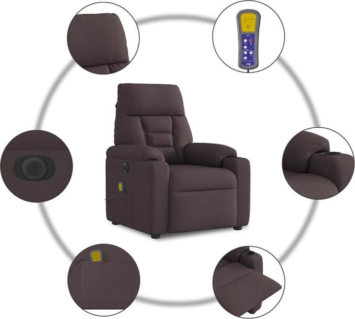 Produktbild VidaXL Massagesessel Elektrisch Dunkelbraun Stoff