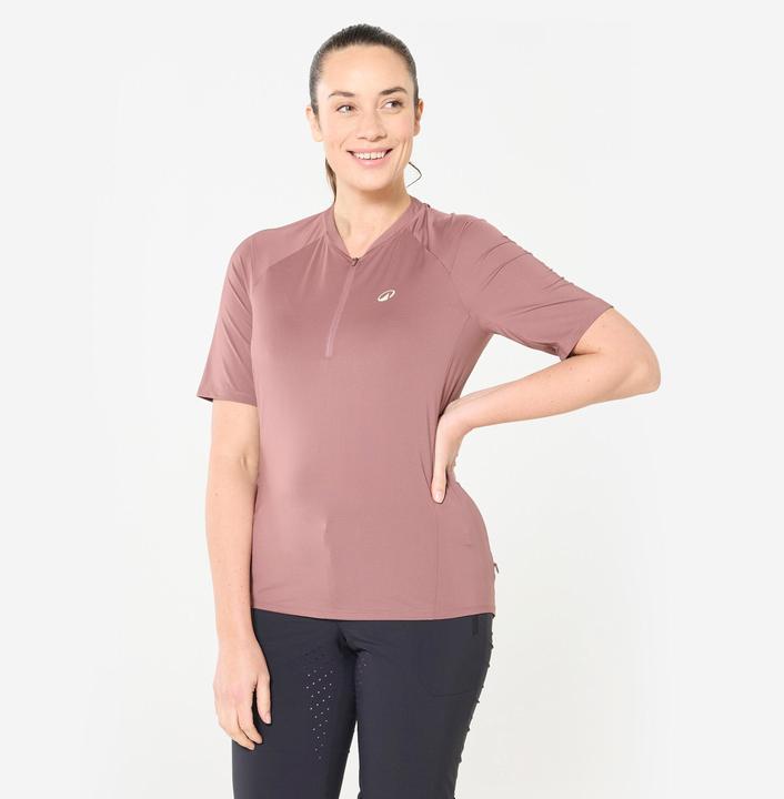 Image du produit Rockrider Maillot vélo manche courte femme cargo, Rose taupe (XL)