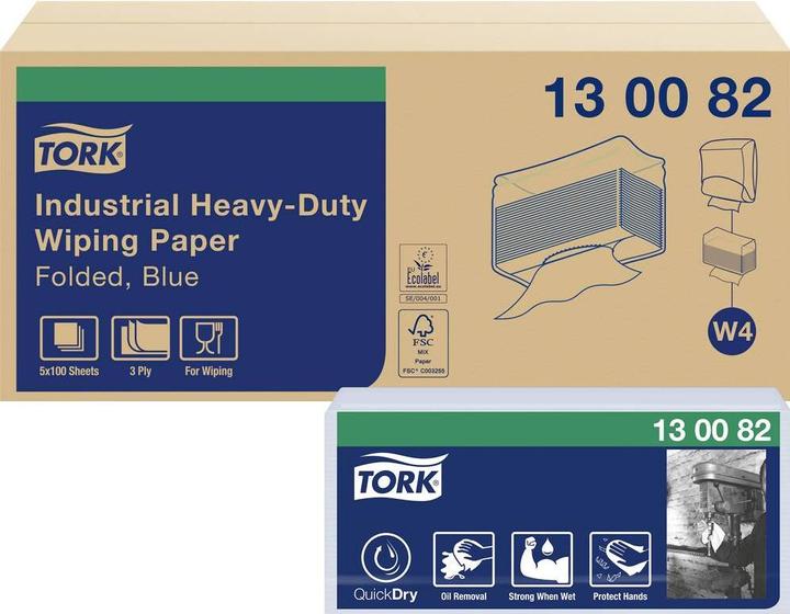 Productafbeelding Tork Extra sterke industriële papieren doekjes W4 (5 x)