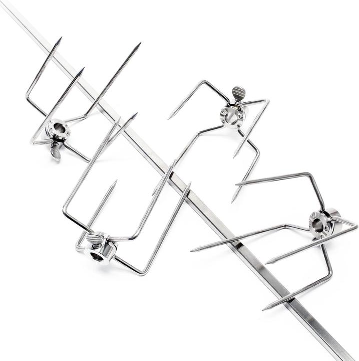Image du produit Wiltec BBQ Broche de barbecue en acier inoxydable 110cm Poids d'équilibre Broche tournante Schaschlik