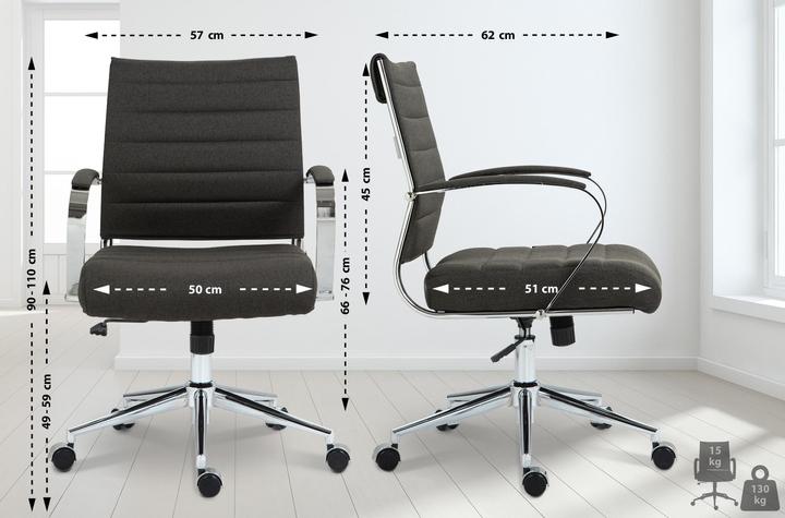 Image du produit CLP Chaise de bureau Oakland réglable en hauteur et pivotante