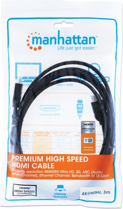 Immagine prodotto Manhattan HDMI (Typ A) — HDMI (Typ A) (3 m, HDMI)