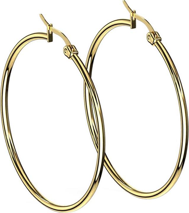 Star Piercing Ohrring rund vergoldet (ohne Messing, Chirurgenstahl 316L)