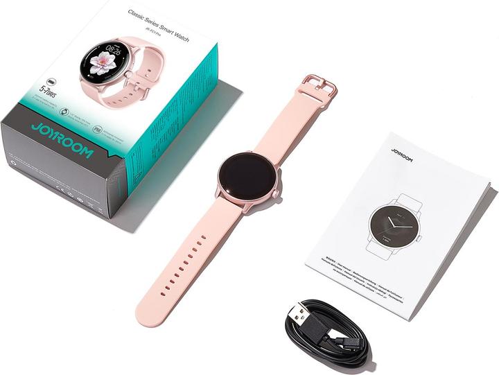 Actual product image Joyroom Classis Series JR-FC1 Smartwatch with Call Answering Function / IP68 Protection - Pink