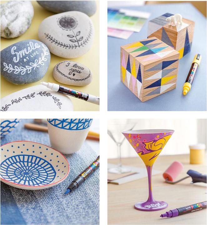 Actual product image Posca PC-3M brand set of 4 (Multicoloured, 1.30 mm, 4 x)