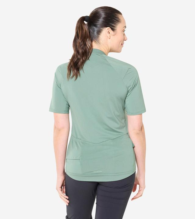 Image du produit Rockrider Maillot vélo manche courte femme cargo, Vert (XS)