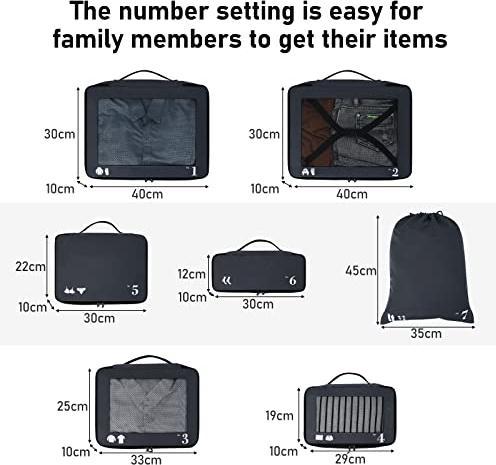 Produktbild Only-Bags.Store Koffer-Organisator, Packwürfel, 7-teiliges Koffer-Organisator-Set, Packwürfel, Pet Recycled