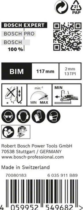 Actual product image Bosch Professional Zubehör Expert Hardwood 2-side clean T 308 BFP jigsaw blade, 25 pieces