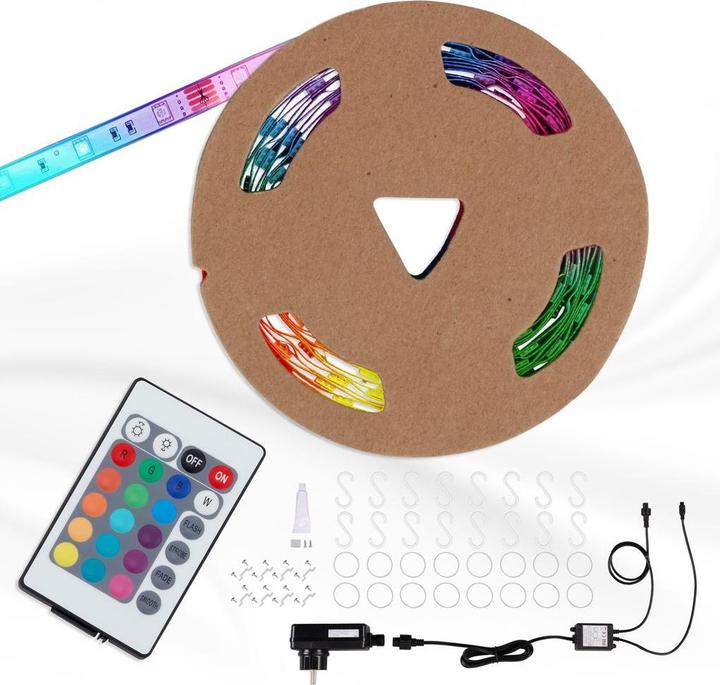 Briloner RGB-LED Flexband, 280xRGB-LED/0,11W, IP44 aussen, 10m (1000 cm, Indoor)
