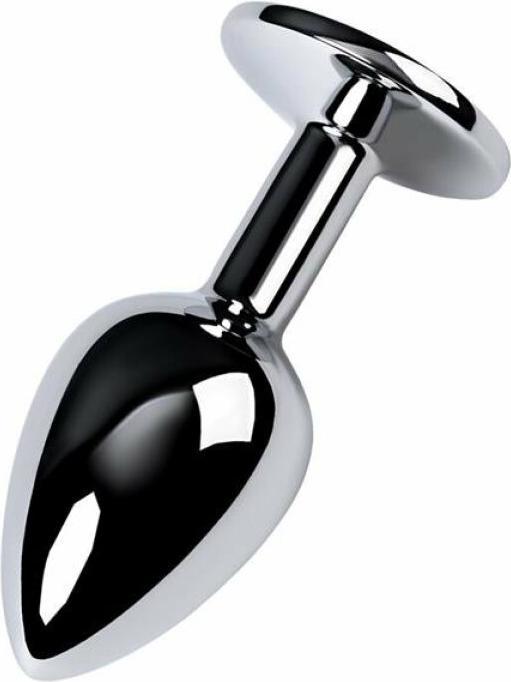 Actual product image Toyfa Silver butt plug with gemstone, blue