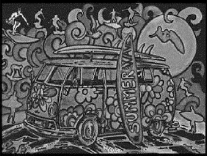 Image du produit ColorVelvet Coloriage minibus avec planche de surf