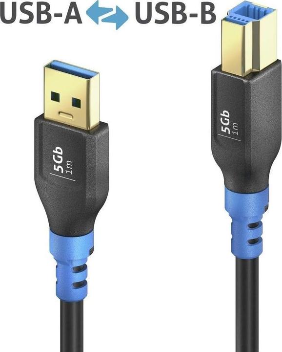 Purelink USB-A>B Kabel 0,5m (0.50 m, USB 3.0, 10 W)