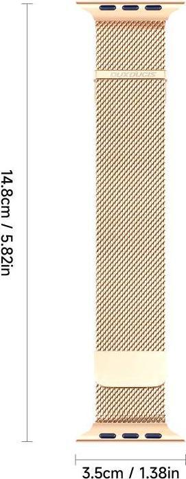 Image du produit Dux Ducis Milanese Pro Bracelet Apple Watch 42/44/45/49MM - Or (45 mm, 44 mm, 42 mm, 49 mm, Acier inoxydable)