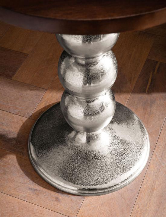 Produktbild FineBuy Beistelltisch Anstelltisch Massivholz Metall Ø 50 cm Wohnzimmertisch