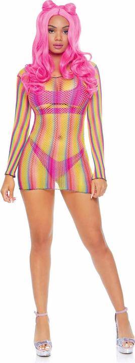 Image du produit Leg Avenue Rainbow fishnet mini robe (Taille unique)