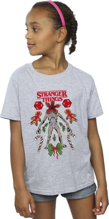 Produktbild Netflix Stranger Things Christmas Demogorgon TShirt Mädchen (140, 146)