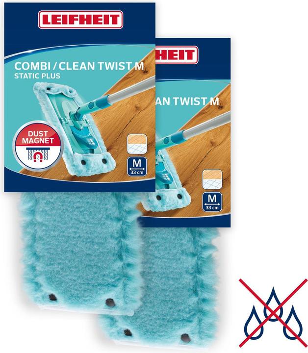 Produktbild Leifheit Wischbezug CLEAN TWIST M / Combi M static plus 2er Set (2 Stk.)