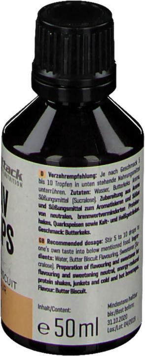 Nutritional values and ingredients Body Attack Flav Drops