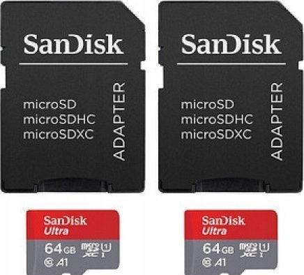 Actual product image SanDisk Ultra mit Adapter (2-Pack) (64 GB, microSDXC, U1, UHS-I)
