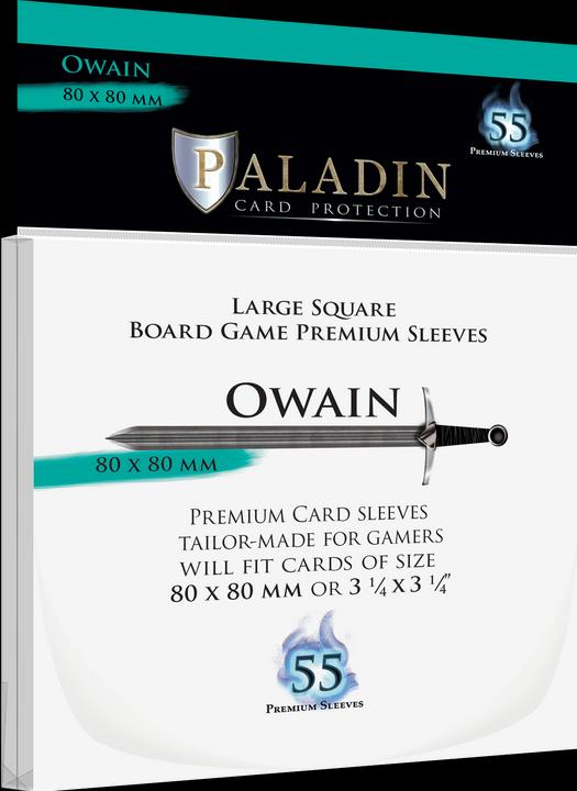 Actual product image Paladin Premium Clear Sleeves - Large Square Card (55) - (80x80 mm, Owain)