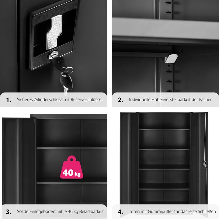 Actual product image tectake Filing cabinet (90 x 40 x 180 cm)