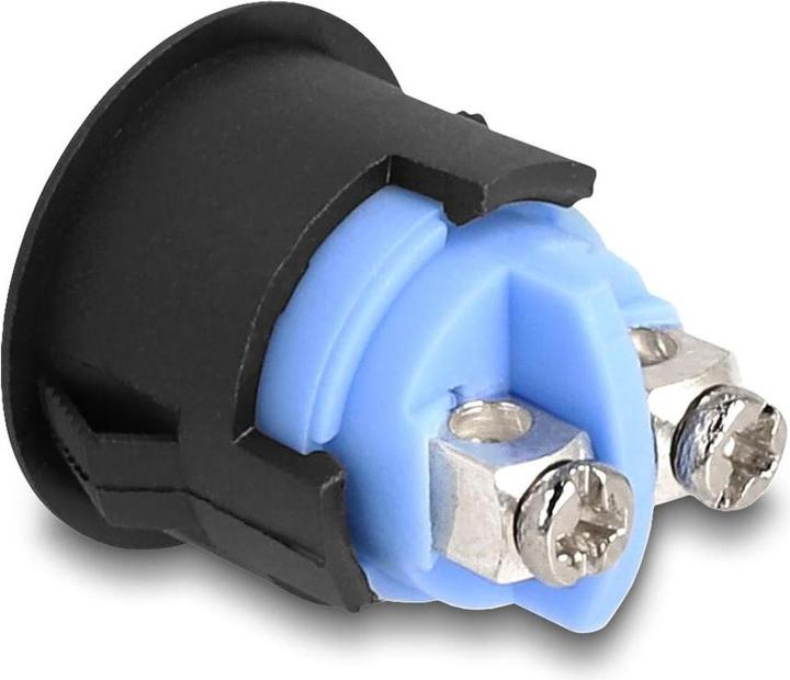 Image du produit Delock Drucktaster zum Einbau 16 mm 2 x Schraubklemme Taster flach Kunststoff Sn
