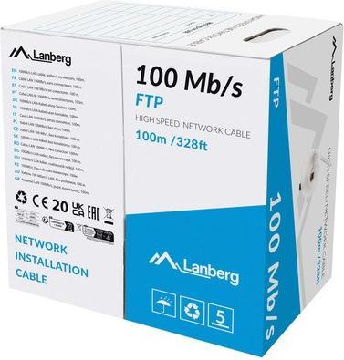 Actual product image Lanberg KABEL LAN FTP 100MB/S 100M LINKA CCA SZARY (100 m)