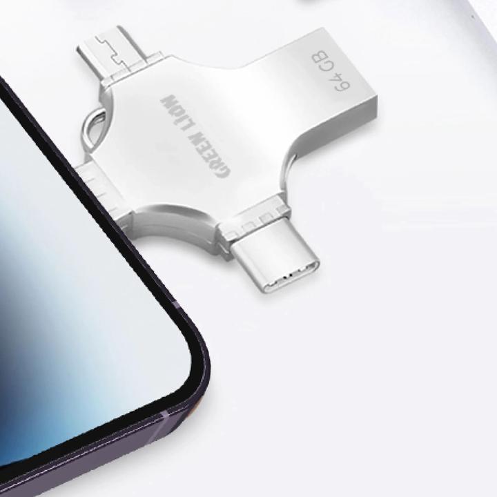 Actual product image Green Lion 4 in 1 USB Flash Drive 64GB (64 GB, USB-C)