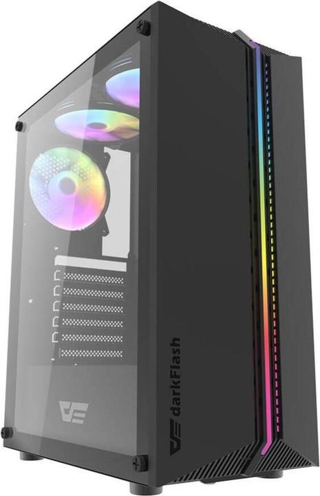 Immagine prodotto Darkflash Tech DK151 computer case LED con 3 ventole (nero) (mATX, ITX, ATX)