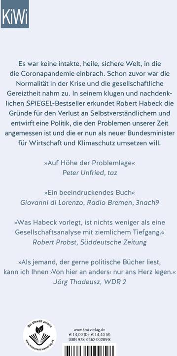 Produktbild Von hier an anders (Deutsch, Robert Habeck, 2022)