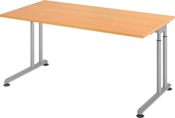 Produktbild Escritorio Schreibtisch C-Fuss 160x80cm Buche/Silber (160 x 80 cm)