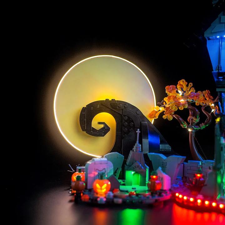 Produktbild BrickBling LED Licht Set für LEGO Tim Burtons Disney Film Nightmare Before Christmas (21351) inkl. Fernbedienun