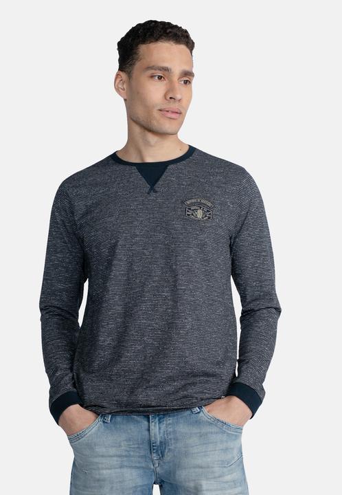 Immagine prodotto Petrol Industries Shirt Jamestown Meliertes Langarmshirt mit Logo-Print (XL)