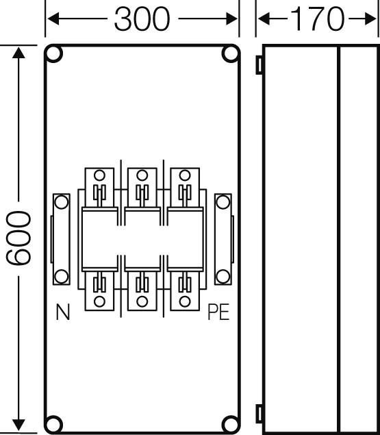 Immagine prodotto Hensel HEN Mi 4452 NH distributore di fusibili NH2 3 poli 400A PE+N (Case)
