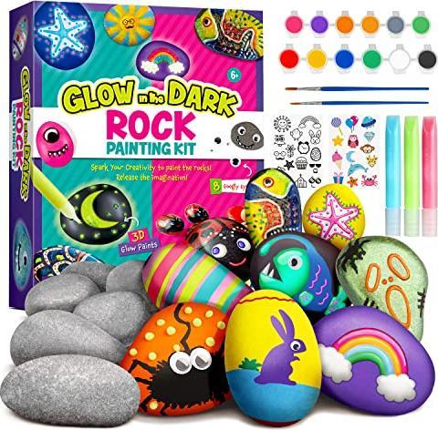 Produktbild Activity Board Nachtleuchtende Steine Malen Kinder Set Steine Bastelsets Malset für Kinder Bastelset