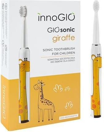 Innogio GIOsonic Giraffe Elektrische Kinderzahnbürste mit wiederaufladbarem USB-Silikon-Griff 3 Modi (Schallzahnbürste)