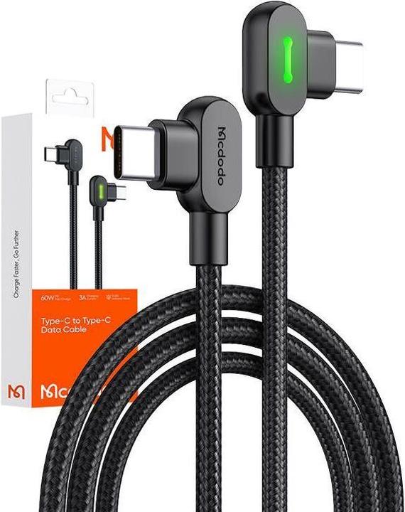 Actual product image Mcdodo USB-C to USB-C 60W Cable, 2m (Black) (2 m)