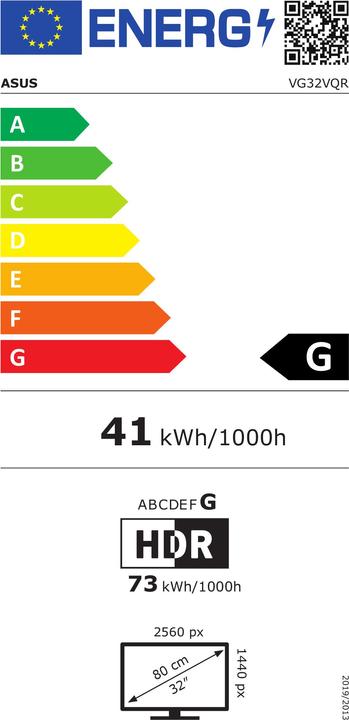 Energie-Label ASUS TUF VG32VQR (2560 x 1440 Pixel, 31.50")