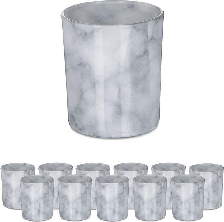 Relaxdays 12x vaso tealight (1 x, 7 x 7 x 8,5 cm)