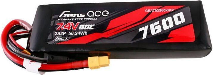 Image du produit Gens Ace G-Tech 7600mAh 7.4V 60C 2S2P Batterie Lipo PC mat Batterie (7.40 V, 7600 mAh)