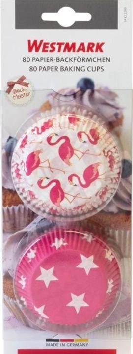 Produktbild Westmark 80 Muffin Papier-Backförmchen, »Flamingo + Stern« (5 cm)